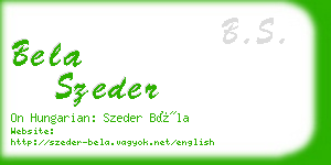 bela szeder business card